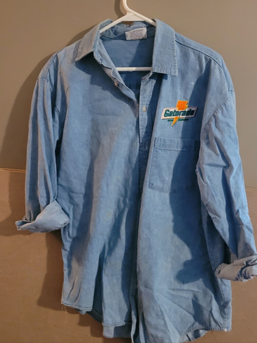 Crystal Springs M Light Blue Denim Long-Sleeve Shirt